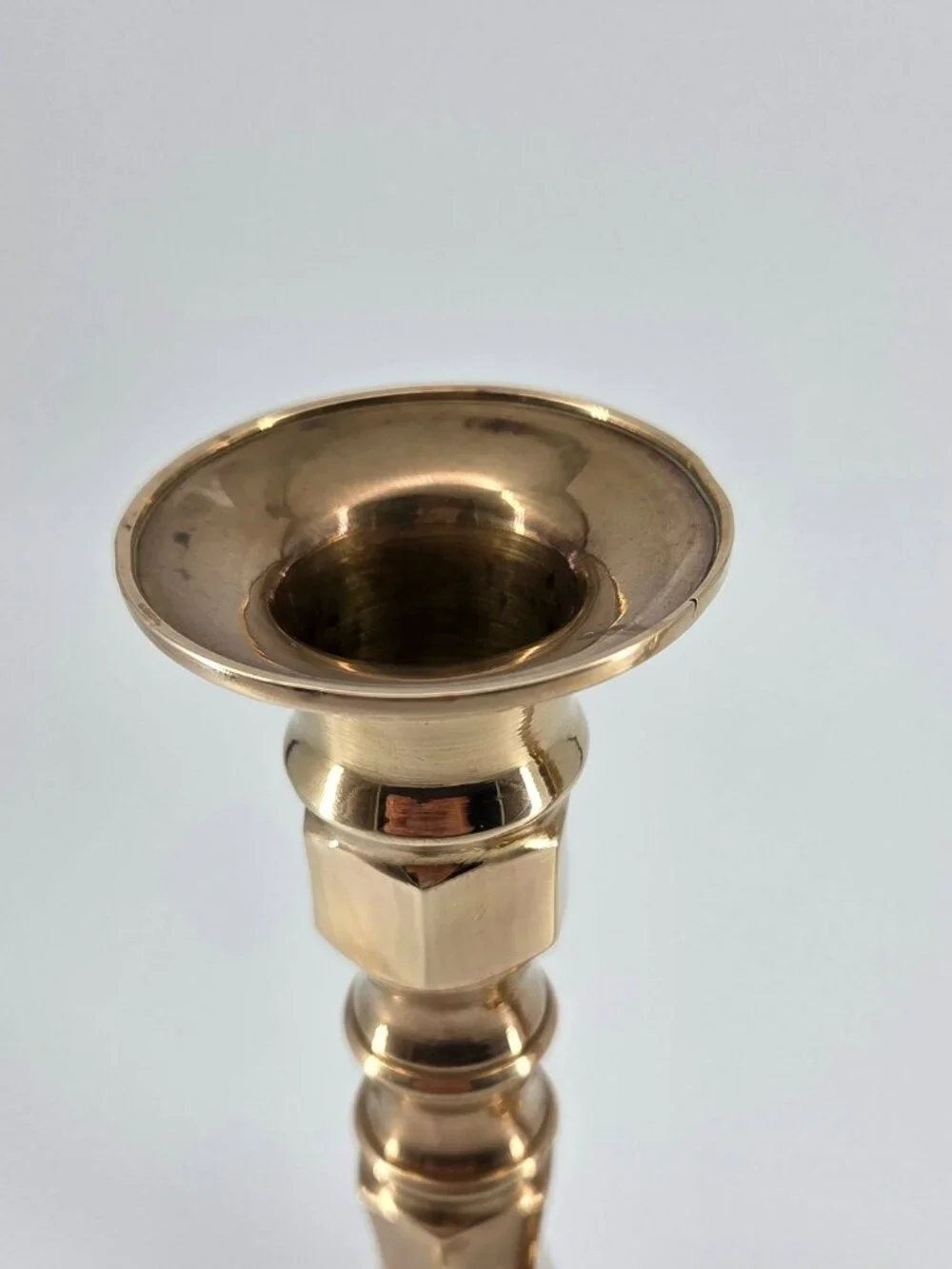 Vintage Solid Brass Candlestick Holders Pair - 8